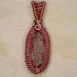 Quartz Stone/ Copper Pendant